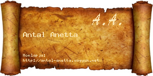 Antal Anetta névjegykártya